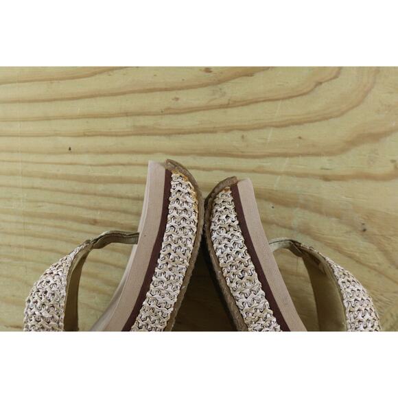 Volatile Sandals Womens Sz 9 Brown Basket Weave Platform Wedge Thong Shoes - Picture 7 of 9